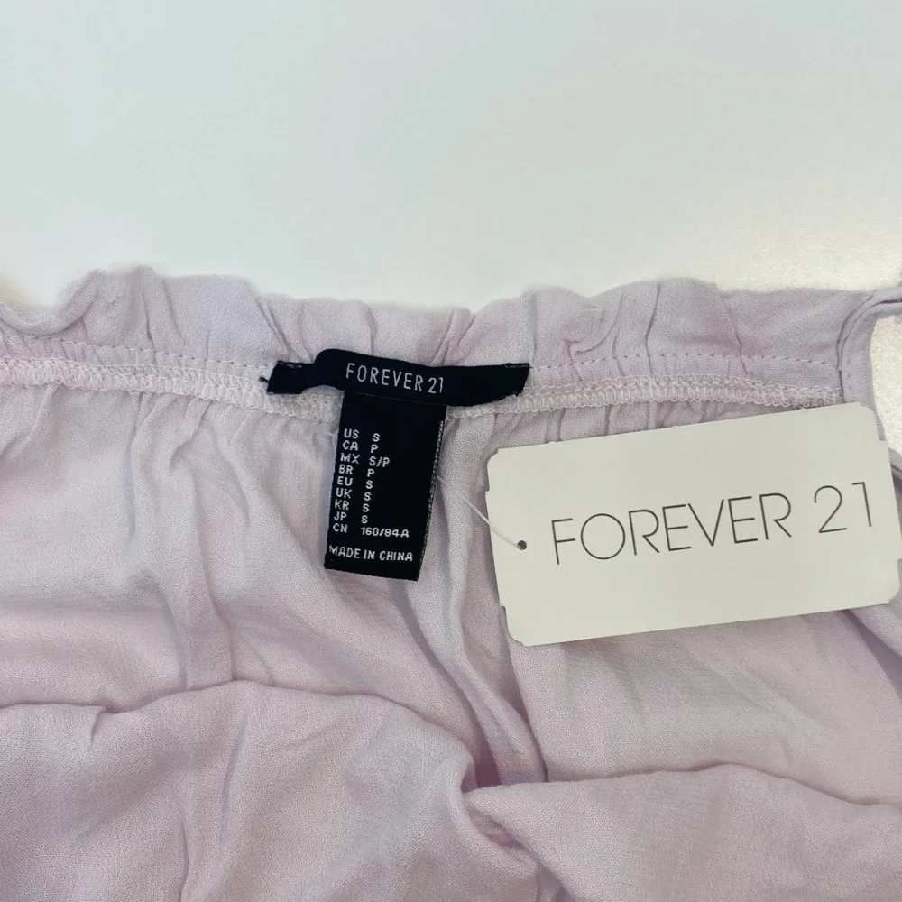 NWT Forever 21 Light Crop Top Seashell Pink - Picture 3 of 3